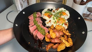 How to make STEAK AND EGGS Recipe in description [upl. by Adnoel]