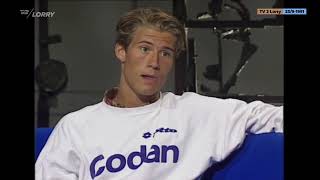 Interview med Frederik Fetterlein efter Davis Cup sejr over Omar Camporese 1991 [upl. by Vina728]