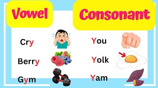 Is the letter Y a VOWEL or a CONSONANT  Vowels in English  learn vowels amp consonant [upl. by Grearson]