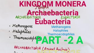 KINGDOM MONERA ARCHAEBACTERIA METHANOGENS HALOPHILES  THERMOACIDOPHILES neet2025 neet biology [upl. by Marx]