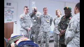 Maj Gen Wynjones Matthew Kisamba of Tanzania visits US Army Africa headquarters  health center [upl. by Cleasta771]