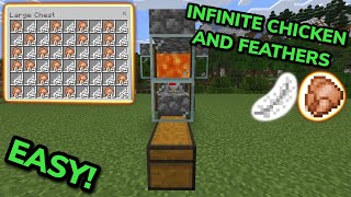 EASIEST 121 AUTOMATIC CHICKEN FARM TUTORIAL in Minecraft Bedrock MCPEXboxPSSwitchPC [upl. by Ylhsa763]