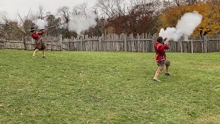 MATCHLOCK MUSKET FIRING at PLIMOTH PLANTATION [upl. by Mozart]