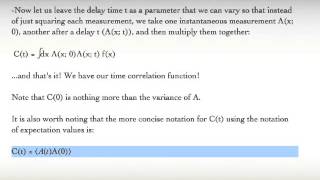 Time Correlation Functions Autocorrelation [upl. by Arymas404]