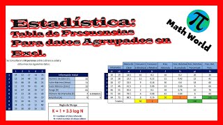 Estadística Tabla de Frecuencias para Datos Agrupados en Excel  Tutorial paso a paso [upl. by Drehcir]