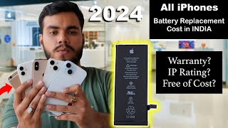 iPhone 15 14 13 12 All iPhones Battery Replacement Cost in India 2024 HINDI [upl. by Haze]