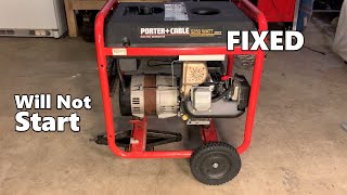 Troubleshooting a Porter Cable Generator That Will Not Start [upl. by Hanahsuar]