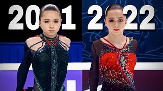 Kamila Valieva PERFECT programs  Russian Nationals 2021 vs 2022 side by side [upl. by Aber164]