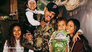 CHRIS BROWN CELEBRATES HIS SON AEKOS 5TH BIRTHDAY JURASSIC PARK THEME PARTY [upl. by Watson726]