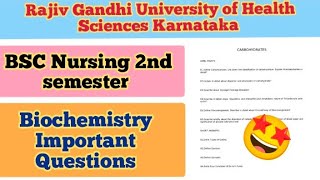 Bsc Nursing 2nd Semester Biochemistry Important Questions Rguhs  Bsc Nursing 2nd Semester [upl. by Alon]