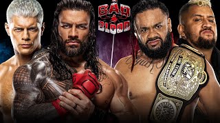 Roman Reigns And Cody Rhodes vs Solo Sikoa And Jacob Fatu At WWE Bad Blood 2024 thebloodline wwe [upl. by Feetal]