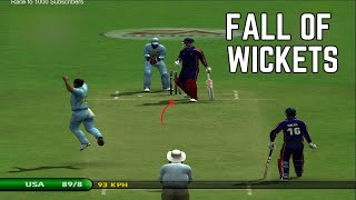 USA Fall of Wickets  India Vs USA Cricket Match  EA Sports Cricket 07 [upl. by Crandall]