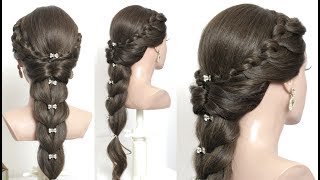 Easy Hairstyle For Long Hair Knotted Loop Braid Pull Through Braid [upl. by Euqilegna]