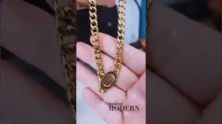 Double D Cuban Link Chain Gold Plated Stainless Steel Choker necklace For Women shortvideo jewelry [upl. by Nairrot]