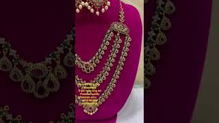 Triple layer long set with earrings premium quality wholesale price ￼￼￼ [upl. by Quitt]