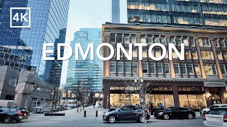 4K Walk 🇨🇦 Downtown Edmonton January 2024 ❄️ Explore Canada ASMR  エドモントン・散策 [upl. by Bailar]