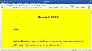 DELF Sujet  le télétravail  le travail à distance Réussir lépreuve de la production écrite [upl. by Skrap624]