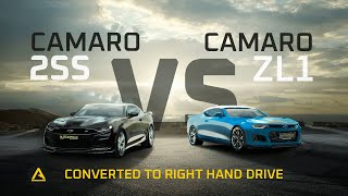 Camaro ZL1 vs Camaro 2SS Converted to Right Hand Drive By Autogroup International [upl. by Siddra208]