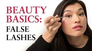 How to Apply Fake Lashes – Allure’s Beauty Basics – A Makeup Tutorial Series [upl. by Ardek597]