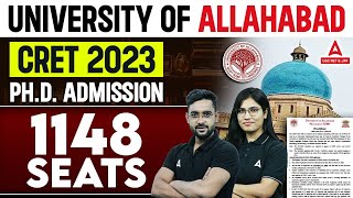 University Of Allahabad Phd Admission 2023  1148 Seats [upl. by Freeland33]