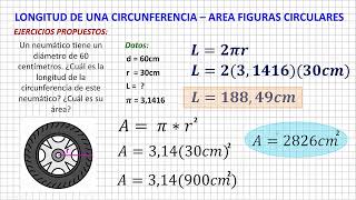 Longitud de una Circunferencia Área de Figuras Circulares [upl. by Niltiak933]