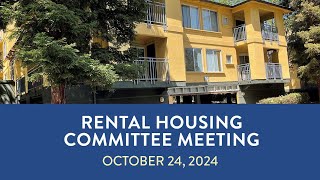 October 24 2024 City of Mountain View Rental Housing Committee Meeting [upl. by Ladonna]