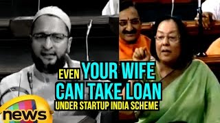 Najma Heptulla To Asaduddin Owaisi  Even Your Wife Can Take Loan Under Startup India Scheme [upl. by Ashok]