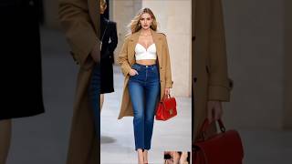 Trench coat amp jeans outfit ideas autumn 🍁 fashion streetoutfit beauty outfitideas model style [upl. by Kaia]