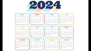 2024 Year Calendar with all 12 Months  2024 Calendar  Yearly Calendar [upl. by Ardnad]