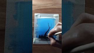 Moonset colour🖌️ painting😱art tranding shorts viral short [upl. by Anauqahc]