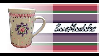 How To Paint Dot Mandalas  Step by step coffee mug  142 [upl. by Cristie]