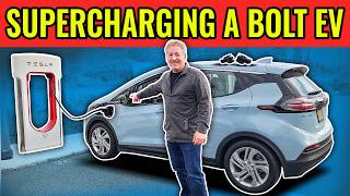 Charging A Chevrolet Bolt EV On A Tesla Supercharger [upl. by Steady]