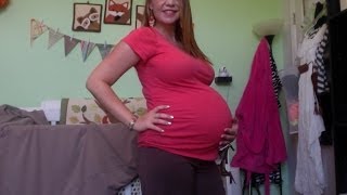 OOTD 38 Weeks 4 Days Pregnant MommyGlam Coral amp BrownOld Navy [upl. by Litha]