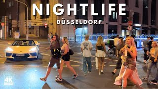 Düsseldorf Nightlife  Germany Walking Tour in 4K 60fps [upl. by Chapen779]