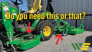 Do you need a belly mower or pull type mower on your John Deere 1025R Tractor [upl. by Sternlight]