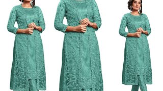 New trending shrug dressfull cutting ✂️and stitchingpant kurti with shrugfashion womensclothing [upl. by Phare81]