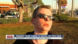 President Trump coming to MacDill Air Force Base on Monday protesters gathering [upl. by Savina]