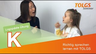 Logopädie Übung für Kinder – Lautbildung K [upl. by Halland]