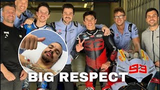 GENTLEMAN Marquez Brothers gave First Aid to Franco Morbidelli after Crash at Portimao Circuit [upl. by Beckerman]