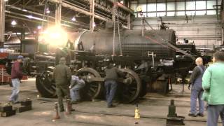 Steamtown rewheeling locomotive 26 [upl. by Eecyal]