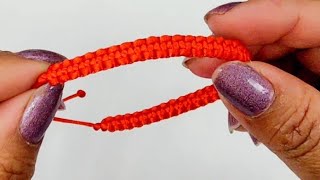 Pulsera con hilo macrame Punto Plano [upl. by Aurlie]