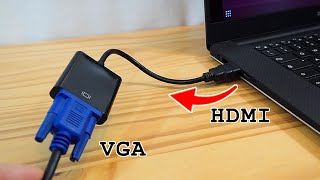 HDMI to VGA adapter • Setup with laptop and old VGA monitor [upl. by Twum472]