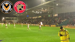 NEWPORT COUNTY VS WALSALL VLOG DRAPER’S 96TH MINUTE EQUALISER RESCUES A POINT  AWAY END SCENES [upl. by Anirdnaxela]