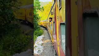 Konkan railway on the way topune ahmednagar 🚂southgoa train dhoodh sagar falls viralvideo [upl. by Vigor]