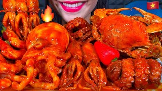 ASMR SPICY SEAFOOD BOIL makanan laut pedas 먹방 MUKBANG MASSIVE Eating Sounds [upl. by Petuu]