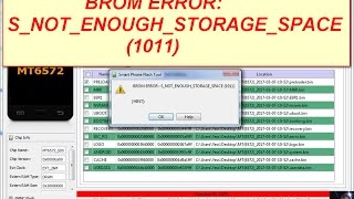 BROM ERROR SNOTENOUGHSTORAGESPACE 1011 Sp Tool Error Solution [upl. by Arabela]