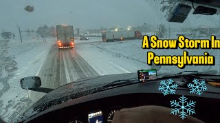 A Snow Storm In Pennsylvania ❄️ trucking truckingvlog snowdriving snowfall truckinginsnow [upl. by Avehsile]