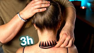 3HOUR ASMR Insomnia Treatment  Hair Play amp Brushing Sounds No Talking [upl. by Bensky]