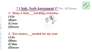 Subject Verb Agreement practice set 13reupload  englishacademy subjectverbagreement [upl. by Erlina]