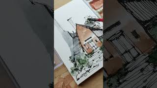 Watercolor old house art artbooktour painting drawing watercolor watercolouristsketchbook [upl. by Moulton330]